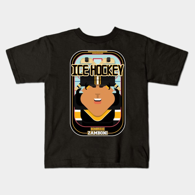 Ice Hockey Black and Yellow - Boardie Zamboni - Indie version Kids T-Shirt by Boxedspapercrafts